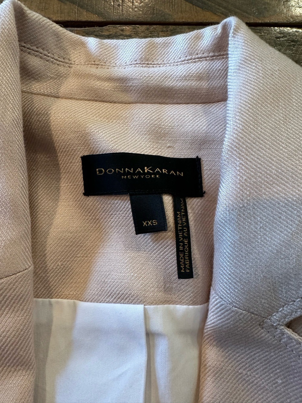 Donna Karan New York Ligh Pink Linen Blend Blazer XXS Like New - Picture 3 of 7